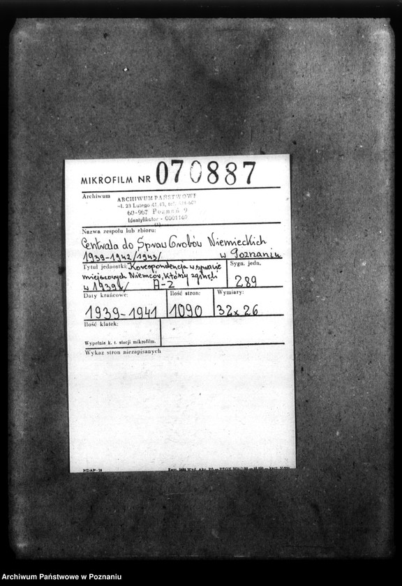 Obraz 2 z jednostki "Korespondencja w sprawie miejscowych Niemców, którzy zginęli w 1939 roku A - Z"