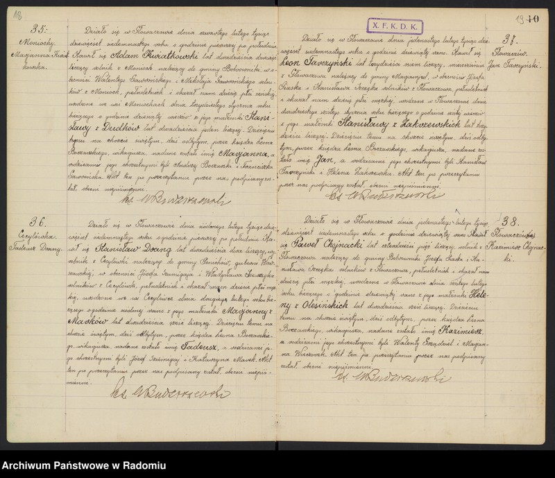 image.from.unit.number "Urząd Stanu Cywilnego w Głowaczowie Akta urodzeń, małżeństw, zgonów 1917 rok"