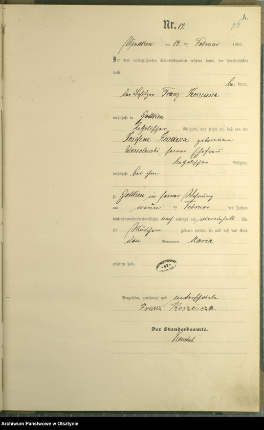 image.from.unit.number "Geburts-Haupt-Register Nr 1 - 95"