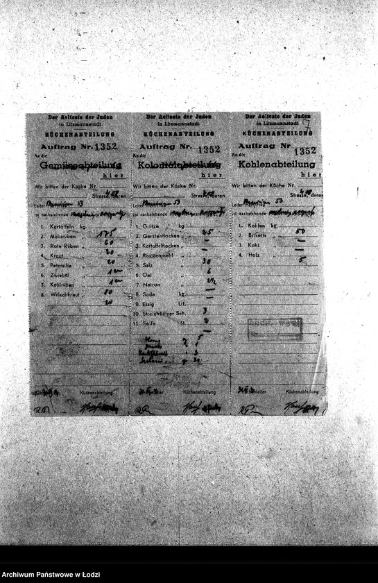 Obraz 10 z jednostki "[Kuchnia nr 408, ul. Brzezińska 53. Kuchnia nr 19, ul. Brzezińska 57a. Kuchnia nr 367, ul. Brzezińska 77. Działalność kuchni, personel, konsumenci, raporty, kontrole]"