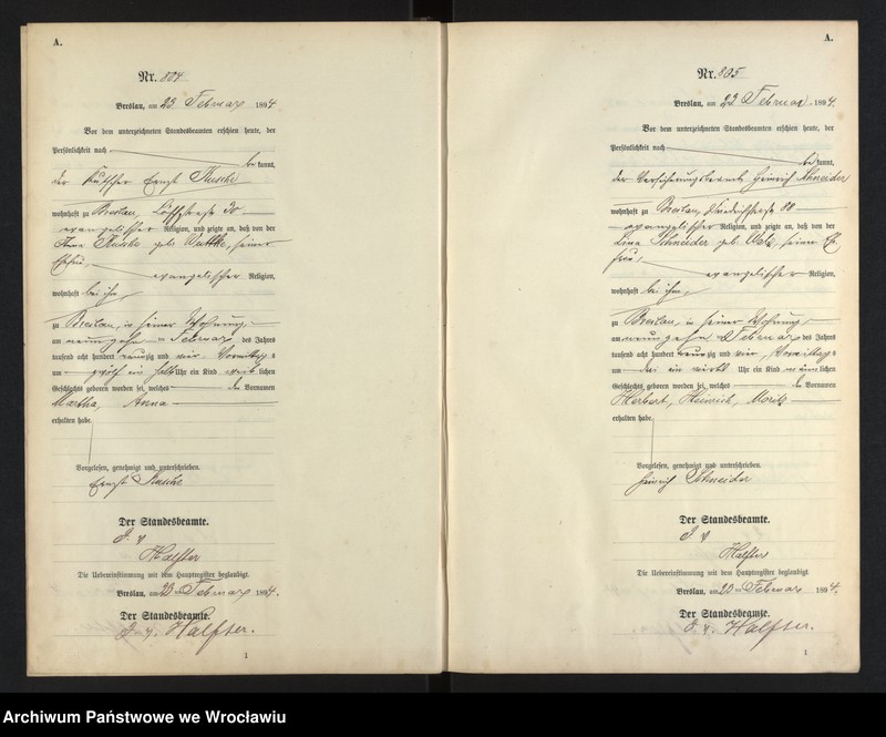 image.from.unit.number "Geburts-Haupt-Register Breslau II 1894 Band 3"