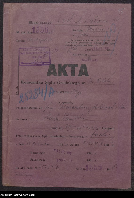 Obraz 17 z jednostki "Maks Bieberstein, Moszek Pinkus Goldach, Samuel Chołodenko, Aria Chołodenko- przędzalnia i sprzedaż przędzy"