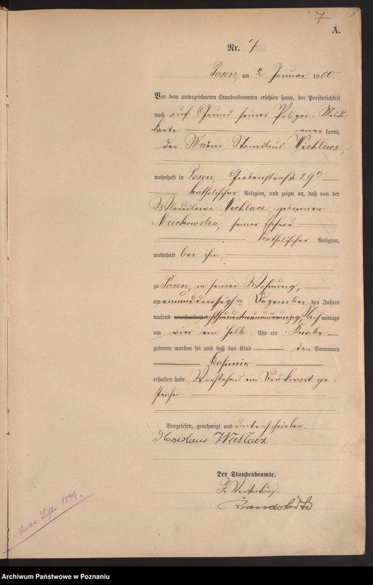 Obraz 10 z jednostki "Księga miejscowa urodzeń"