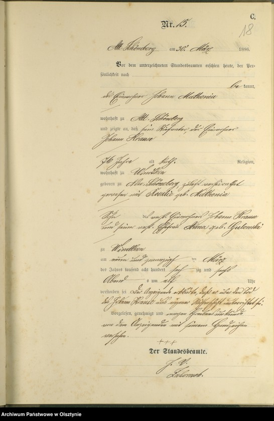 image.from.unit.number "Sterbe-Haupt-Register Nr 1 - 71"