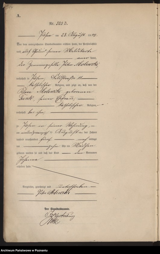 Obraz 16 z jednostki "Księga miejscowa urodzeń tom VII"