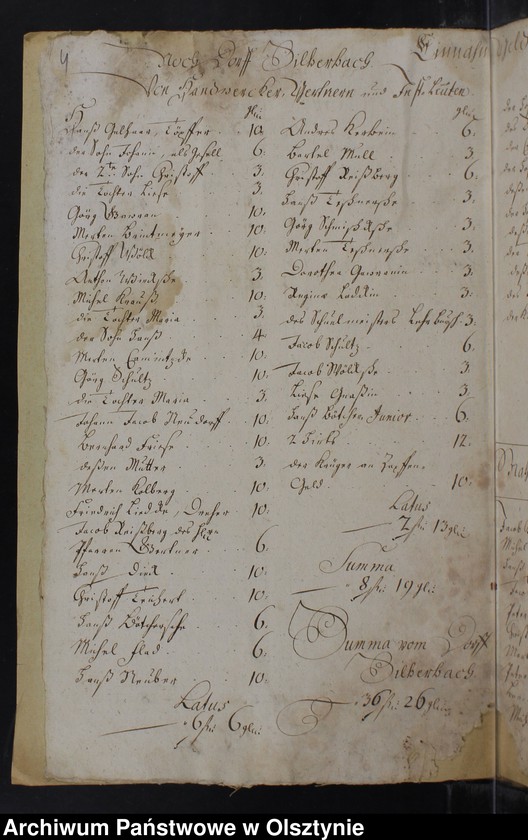 image.from.unit.number "Jahr Rechnung der Silberbachschen Kirchen"