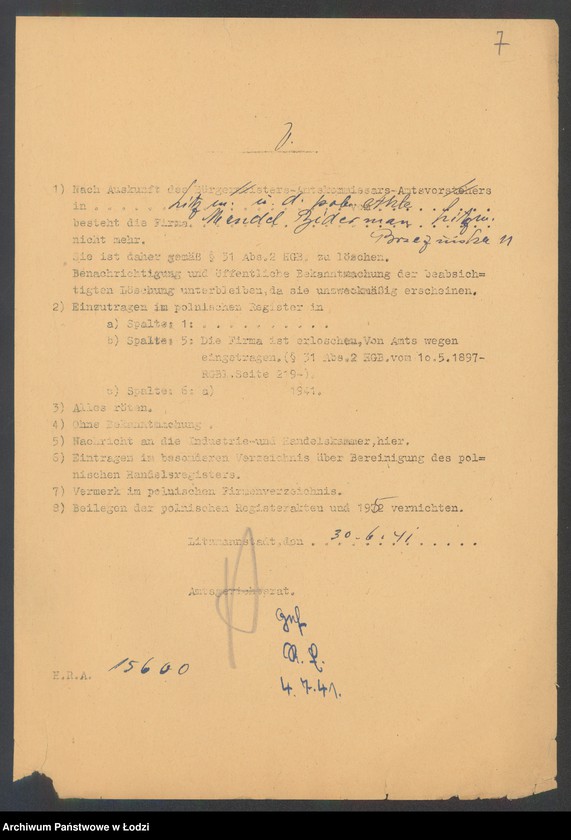 Obraz 9 z jednostki "Mendel Biderman – sprzedaż nabiału i art. spożywczych"