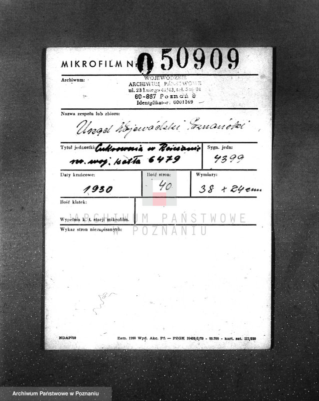 Obraz 2 z jednostki "Cukiernia w Kościanie nr woj. kotła 6479"