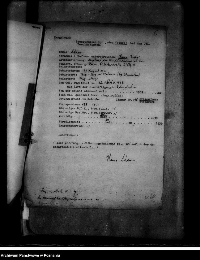 Obraz 12 z jednostki "Bewerbungen um Anstellung von Beamten"