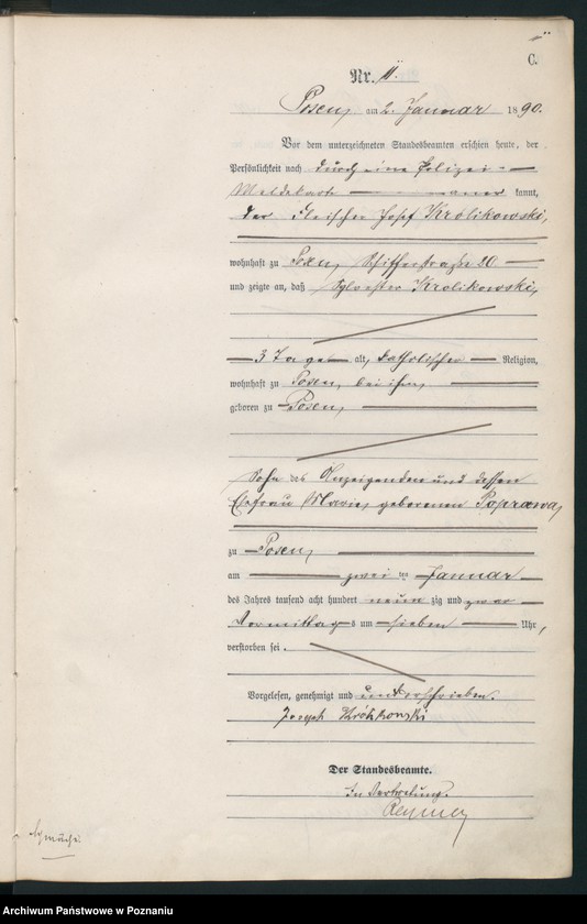 Obraz 14 z jednostki "Księga zgonów t. I"