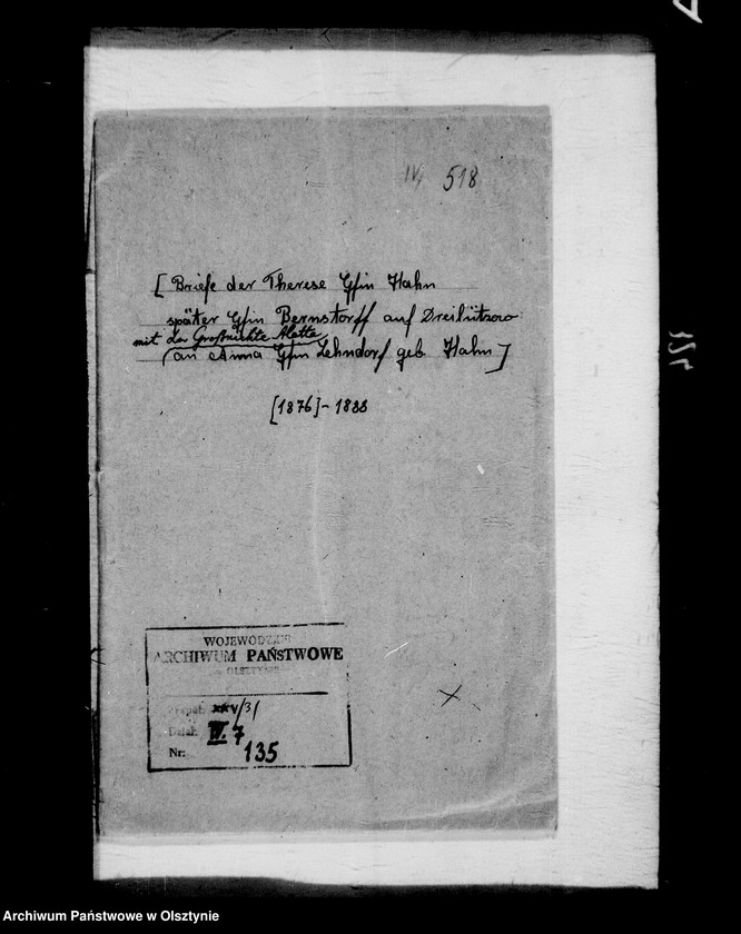 image.from.unit.number "/Therese Gfin Hahn- Kuchelmiss, spätere Gfin Bernsdorff auf Dreilützow mit der Grossichte Alette an ihre Tante Anna Gfin lehndorff geb. Hahn/"
