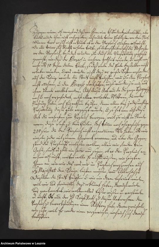 Obraz 9 z jednostki "[Akta manualia des Kriminalrats Künzel als Generalmandatarii der Stadtkommunität und Bürgerschaft zu Lissa in Klagen contra die Fürstl. von Sułkowski