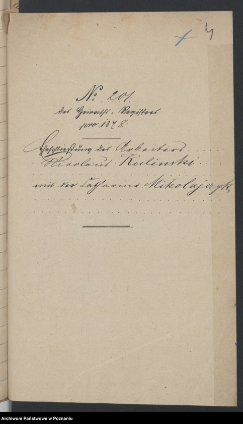 Obraz 6 z jednostki "Die von den Verlobten beigebrachten Urkunden zur Eheschliessung pro 1878"