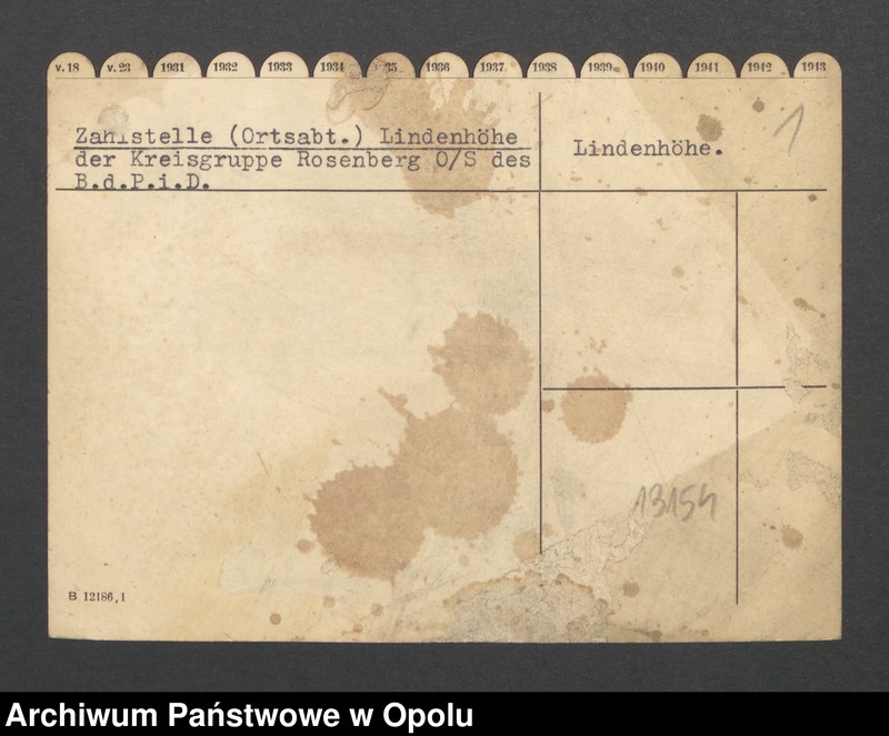 Obraz 3 z jednostki "Zahlstelle (Ortsabt.) Lindenhöhe der Kreisgruppe Rosenberg O/S des B.d.P.i D."