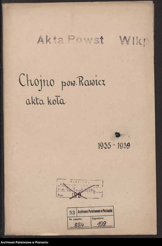 Obraz 3 z jednostki "Chojno, powiat Rawicz akta koła."