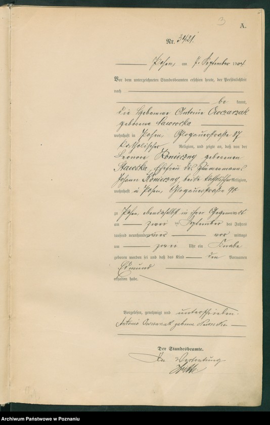 Obraz 4 z jednostki "Księga miejscowa urodzeń tom VII"