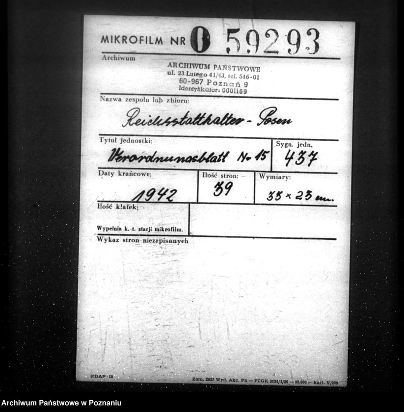 Obraz 2 z jednostki "Verordnungsblatt Nr. 15"