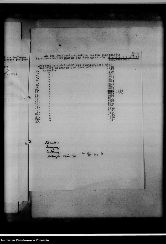 Obraz 8 z jednostki "Judenregister der Gemeinde Kreis Rawitsch [powiat rawicki]"