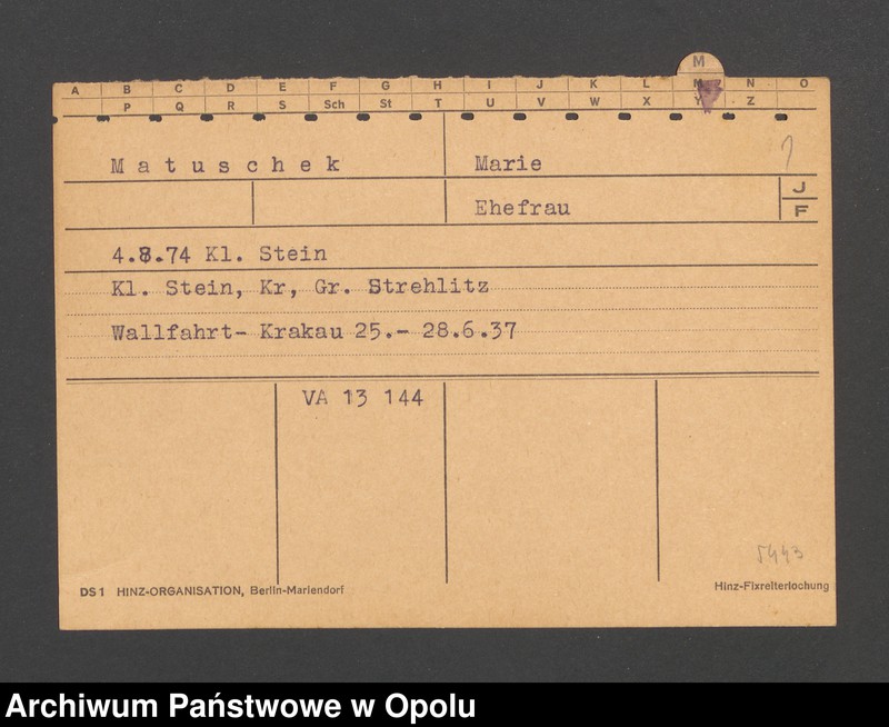 Obraz 3 z jednostki "[Matuschek Marie, ur. 4.8.1874 Klein Stein]"