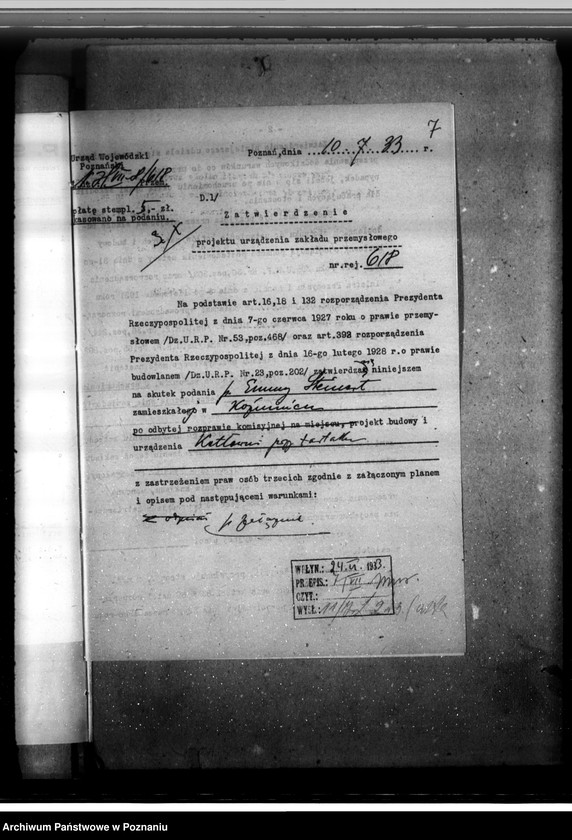 image.from.unit.number "Zatwierdzenie budowy tartaku Emmy Steinert w Koźminie pow. krotoszyński"