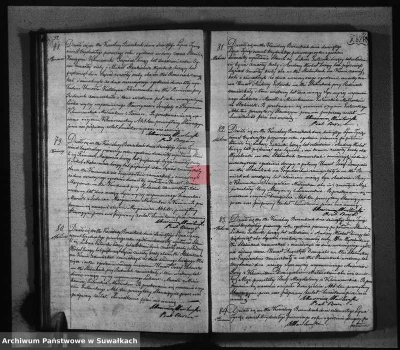 Obraz 20 z jednostki "Duplikat Aktów Stanu Cywilnego- Urodzonych, Zaślubionych i Zeszłych Katolików w Parafij Berznickiej z roku 1831."