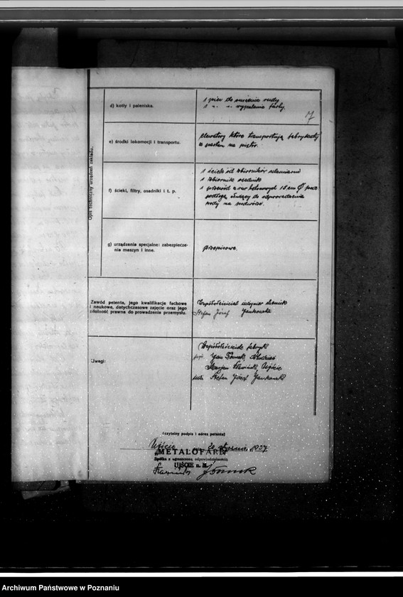 Obraz 12 z jednostki "Zatwierdzenie zakładu przemysłowego Fabryka Farb "Metalofarb" Ujście pow. chodzieski"