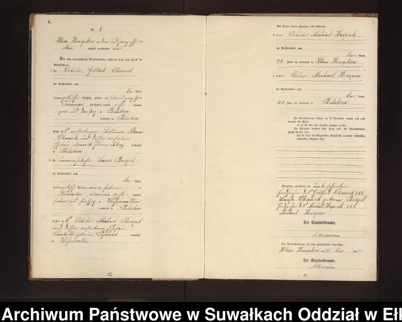 image.from.unit.number "Heiraths-Neben-Register des Preussischen Standes-Amtes Gross Konopken Kreis Loetzen"