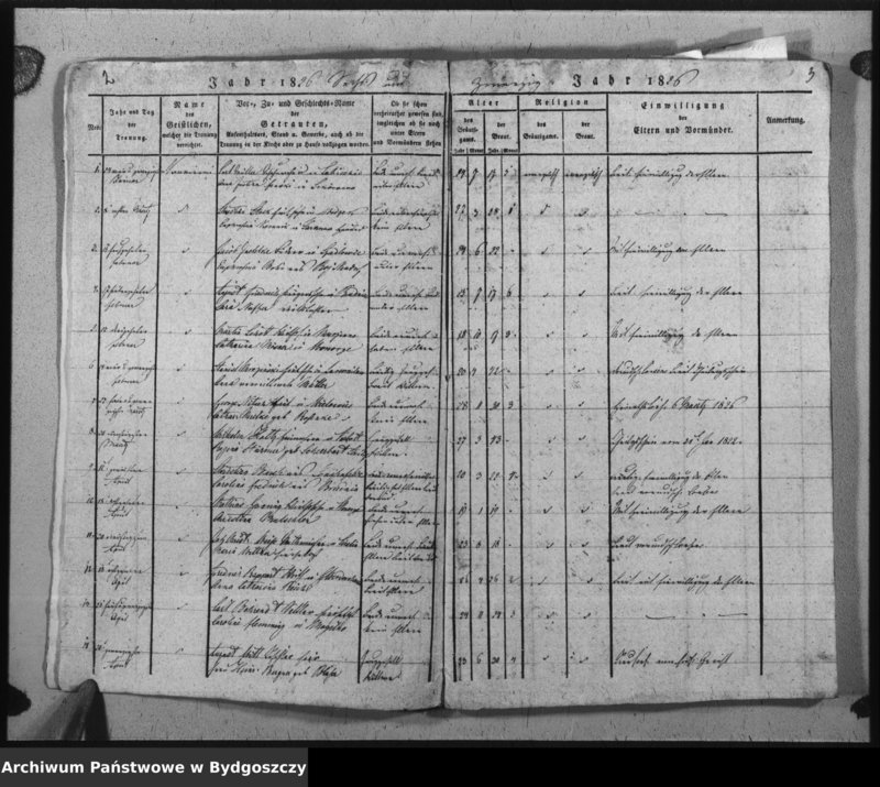 image.from.unit.number "Verzeichniss der Copulirten aus der evangel. Stadt- und Landgemeinde von Inowrazlaw Jahr 1826 bis incl. 1832 [1834]"