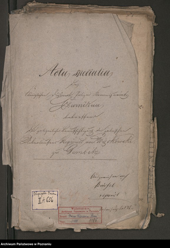 Obraz 2 z jednostki "A. betr. die polizeiliche Beaufsichtigung des polnischen Überläufers Sigismund von Więckowski zu Gembitz"