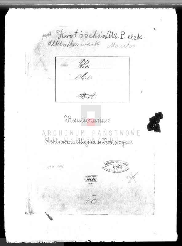 Obraz 4 z jednostki "Kwestionariusz elektrowni miejskiej w Krotoszynie"