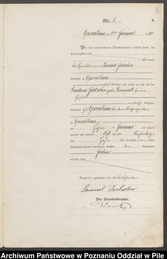 Obraz 10 z jednostki "Księga urodzeń"