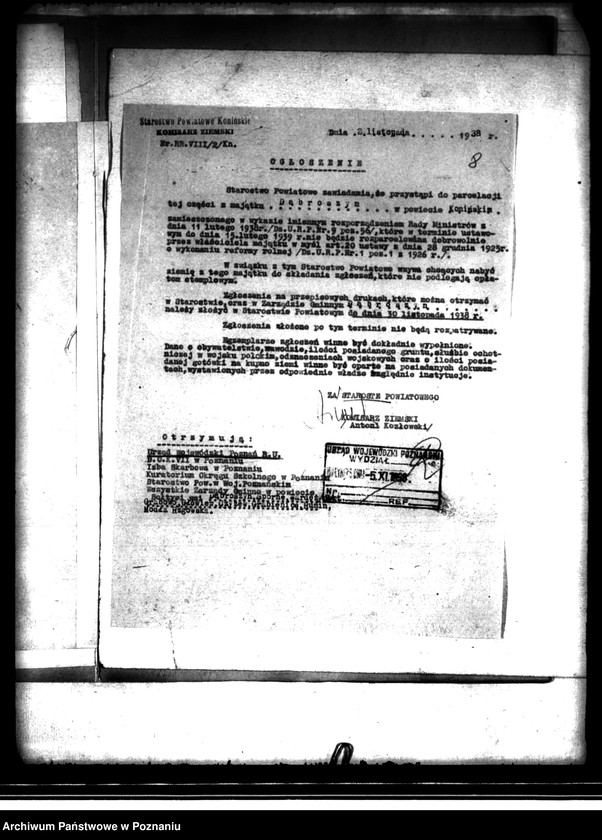 image.from.unit.number "Majątek Dąbroszyn powiatu konińskiego parcelacja"