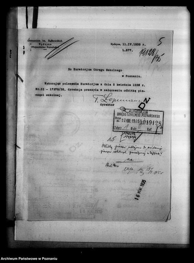 Obraz 8 z jednostki "Prywatne Gimnazjum imienia Sułkowskich- Rydzyna [sprawozdanie z egzaminu dojrzałości wraz z wykazem abiturientów]"