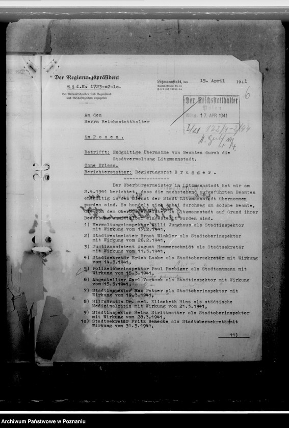 Obraz 10 z jednostki "Raebiger, Paul - komisarz obwodowy"