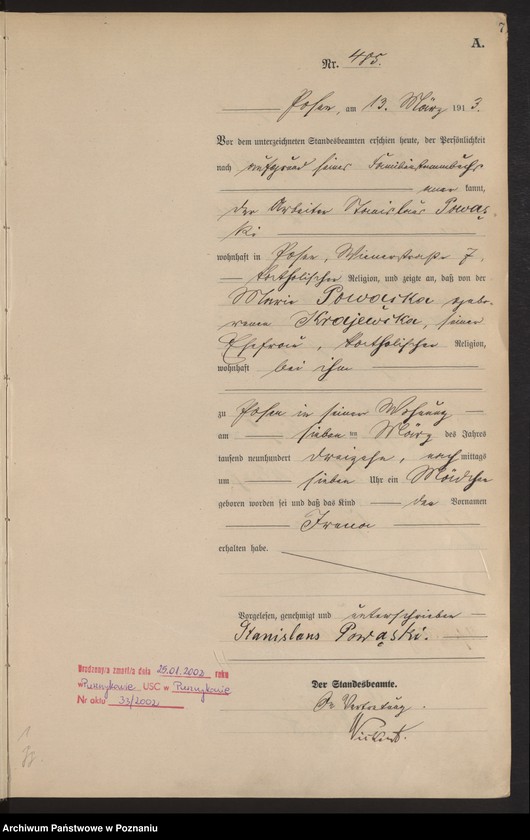 Obraz 9 z jednostki "Księga miejscowa urodzeń tom II [Rejestr główny urodzeń]"