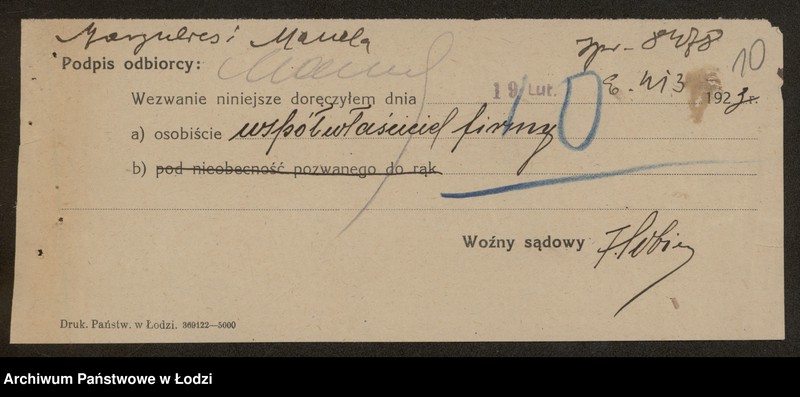 Obraz 12 z jednostki "Markulies i Manela- Przemysł Fornierów i Dykt Klejonych"