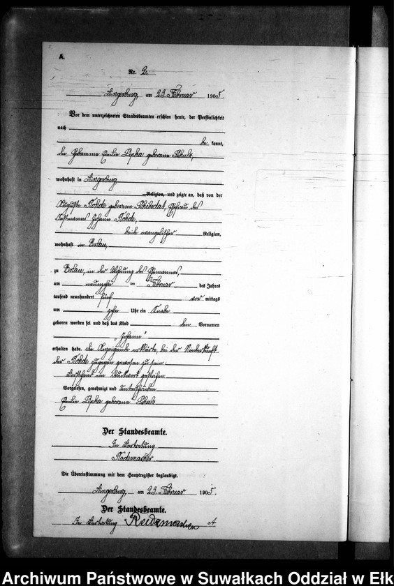 image.from.unit.number "Geburts-Neben-Register des Preussischen Standes-Amtes Kehlen Kreis Angerburg"