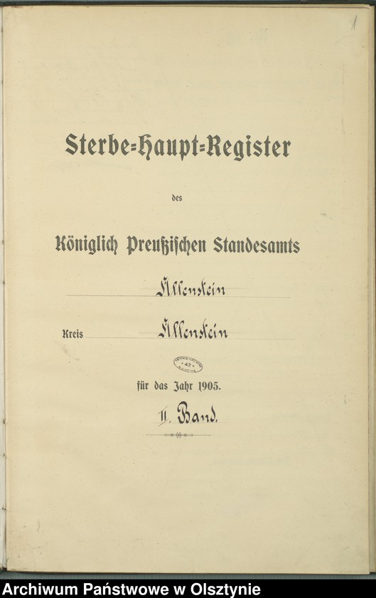 image.from.unit.number "Sterbe-Haupt-Register Tom II, Nr 426-454"