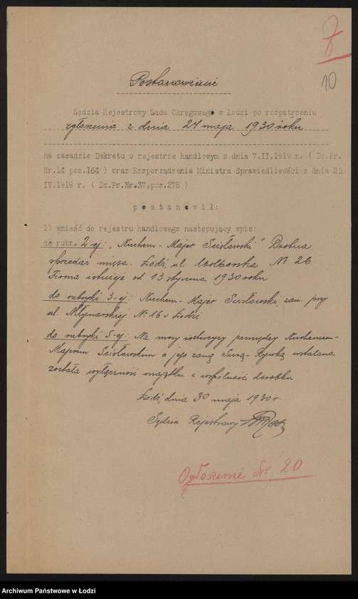 Obraz 12 z jednostki "Nuchem Majer Ścisłowski- drobna sprzedaż mięsa"