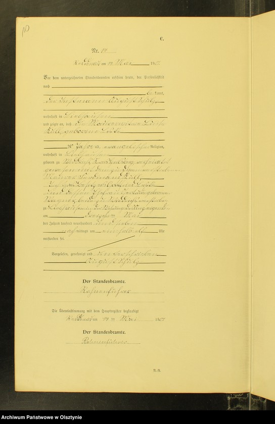 Obraz 12 z jednostki "Sterbe-Neben-Register Nr 1 - 26"