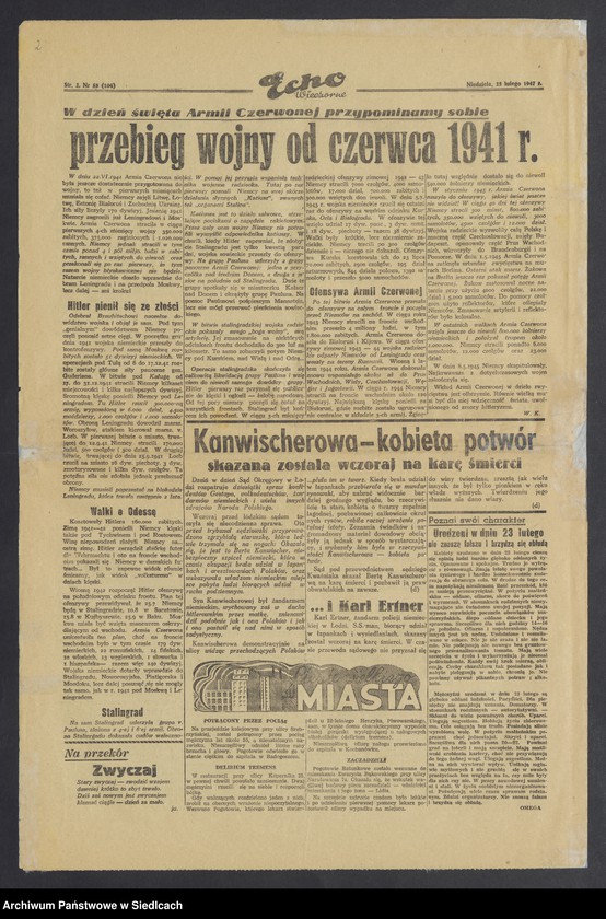 Obraz z jednostki "Gazety „Start” - Organ krakowskiego Okręgowego Związku Piłki Nożnej z 28.07.1948 nr 10/29 (230), Echo Wieczorne Łódź nr 53 (104) z 23.02.1947"