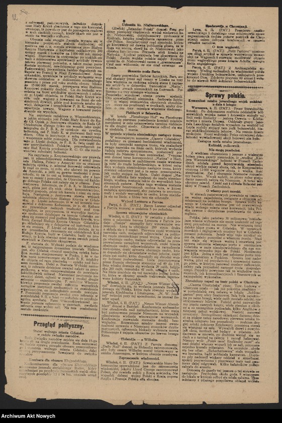 image.from.unit.number "Materiały propagandowo-informacyjne o działalności Polskiego Białego Krzyża: odezwy, przemówienia, artykuły i notatki prasowe"