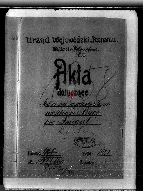 Obraz 4 z jednostki "Nadzór nad gospodarką w lasach majętności Bucz powiat kościański"