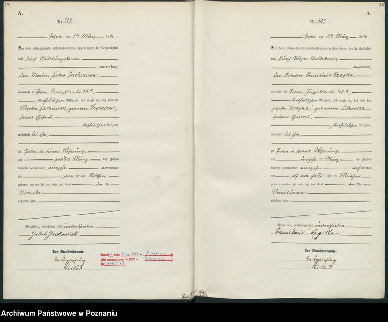 Obraz 20 z jednostki "Księga miejscowa urodzeń tom II [Rejestr główny urodzeń]"