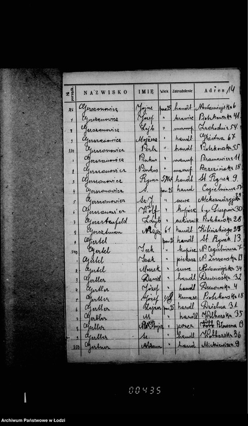 Obraz 19 z jednostki "Lista wyborców Gminy Wyznaniowej Żydowskiej w Łodzi 1924 r. lit. G"