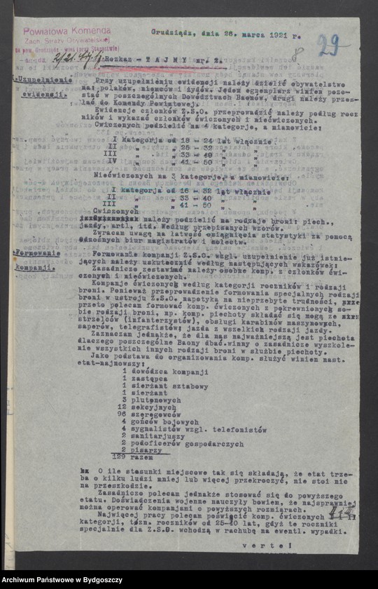 image.from.unit.number "[Rozkazy zwykłe i tajne Powiatowej Komendy Zachodniej Straży Obywatelskiej na powiat Grudziądz-Wieś, wykaz zasłużonych członków ZSO proponowanych do odznaczenia dyplomami pamiątkowymi, karty ewidencji członków]"