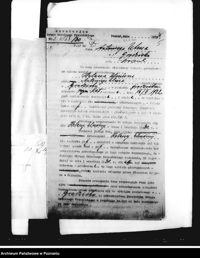 Obraz 8 z jednostki "[Dzieci upośledzone- skierowanie na naukę do zakładów specjalnych]"