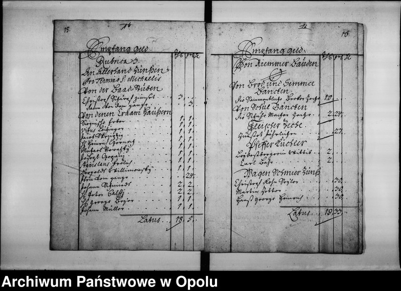 Obraz 12 z jednostki "Domnestical Cassa Rechnung. Bey der Königl[ichen] Stad Oppeln. Vom 1 January. Bis ultima Decembris Anno 1741."