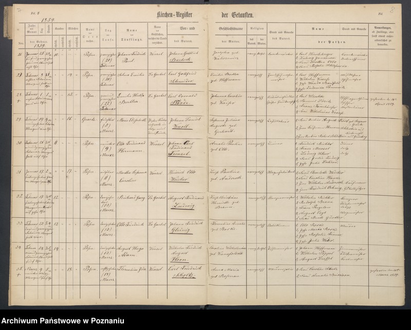Obraz 8 z jednostki "[Akta urodzeń i chrztów, ślubów, zgonów]"