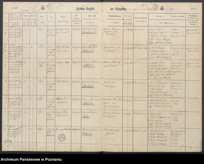 Obraz 4 z jednostki "Duplikat der Kirchenregister von Taufen, Trauungen und Verstorbenen"